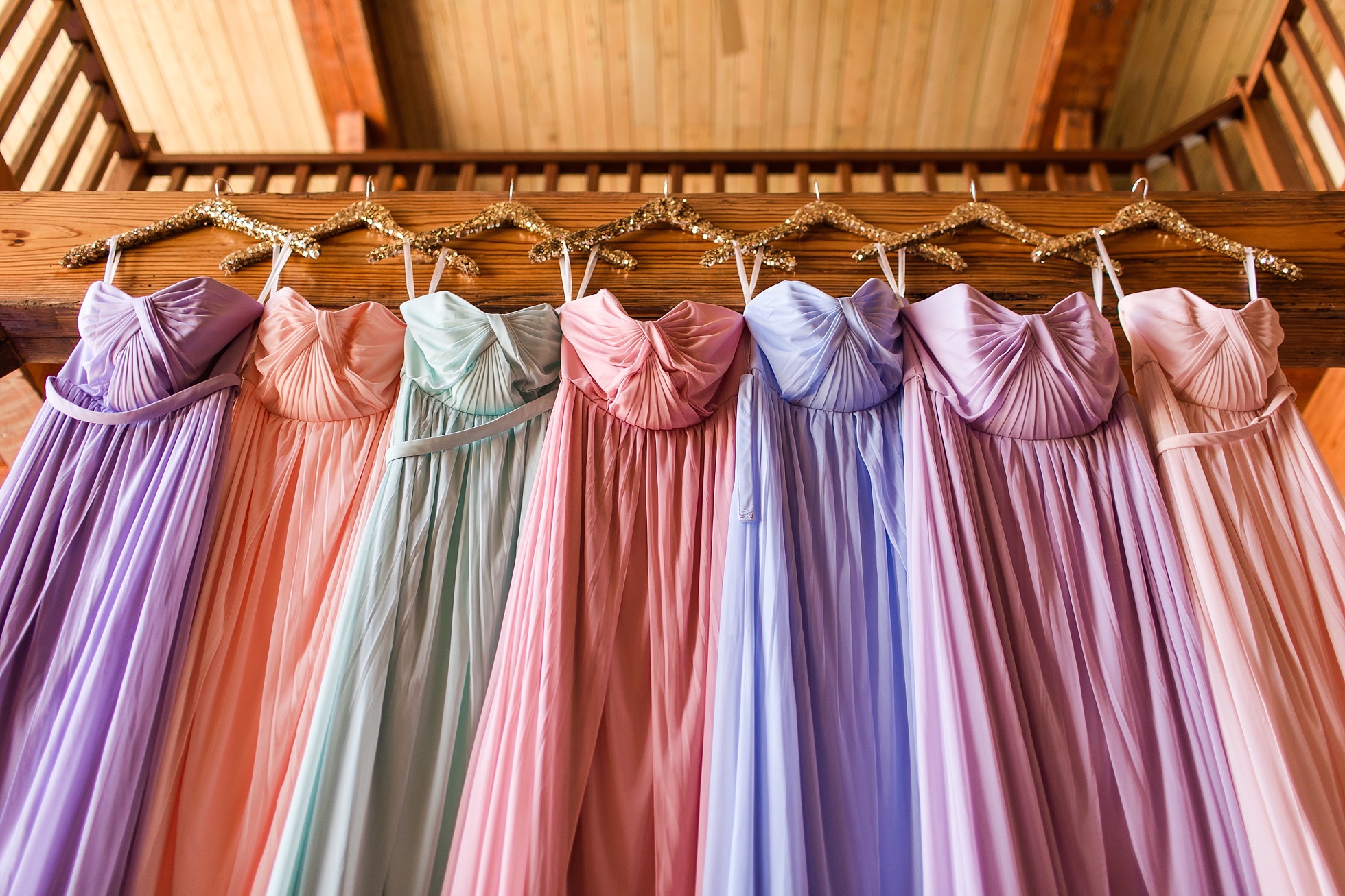 pastel mismatched bridesmaids dresses