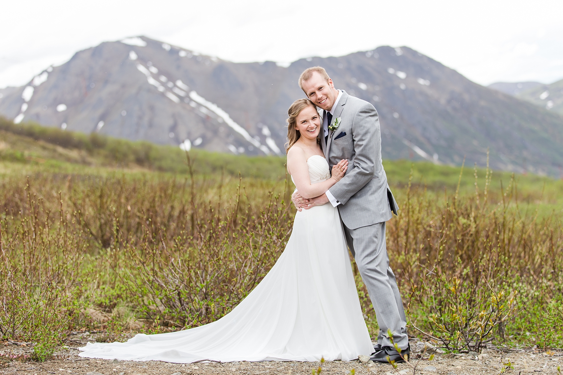 alaska mountain winter wedding