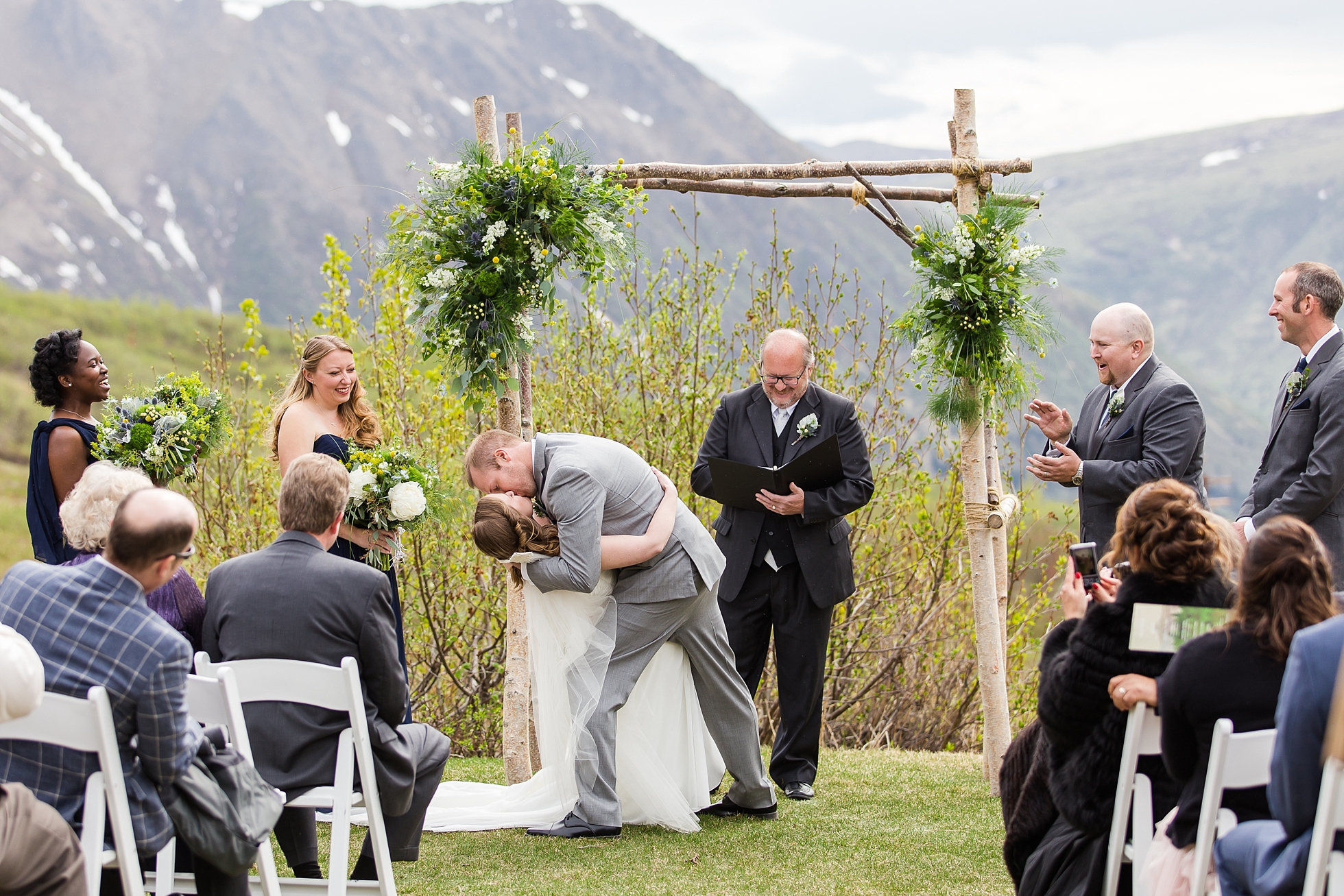 alaska mountains wedding ceremony