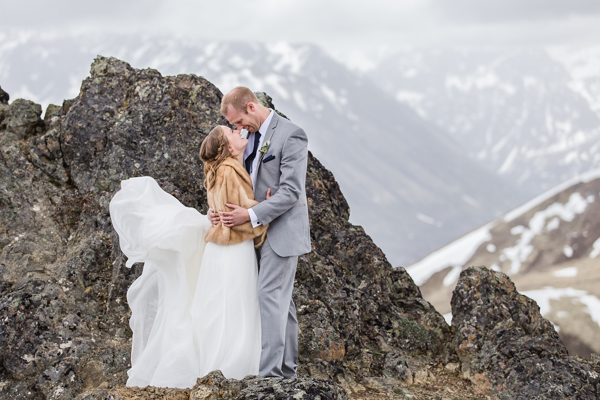 alaska mountain cliff wedding elopement