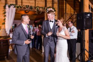 barn wedding toasts reception