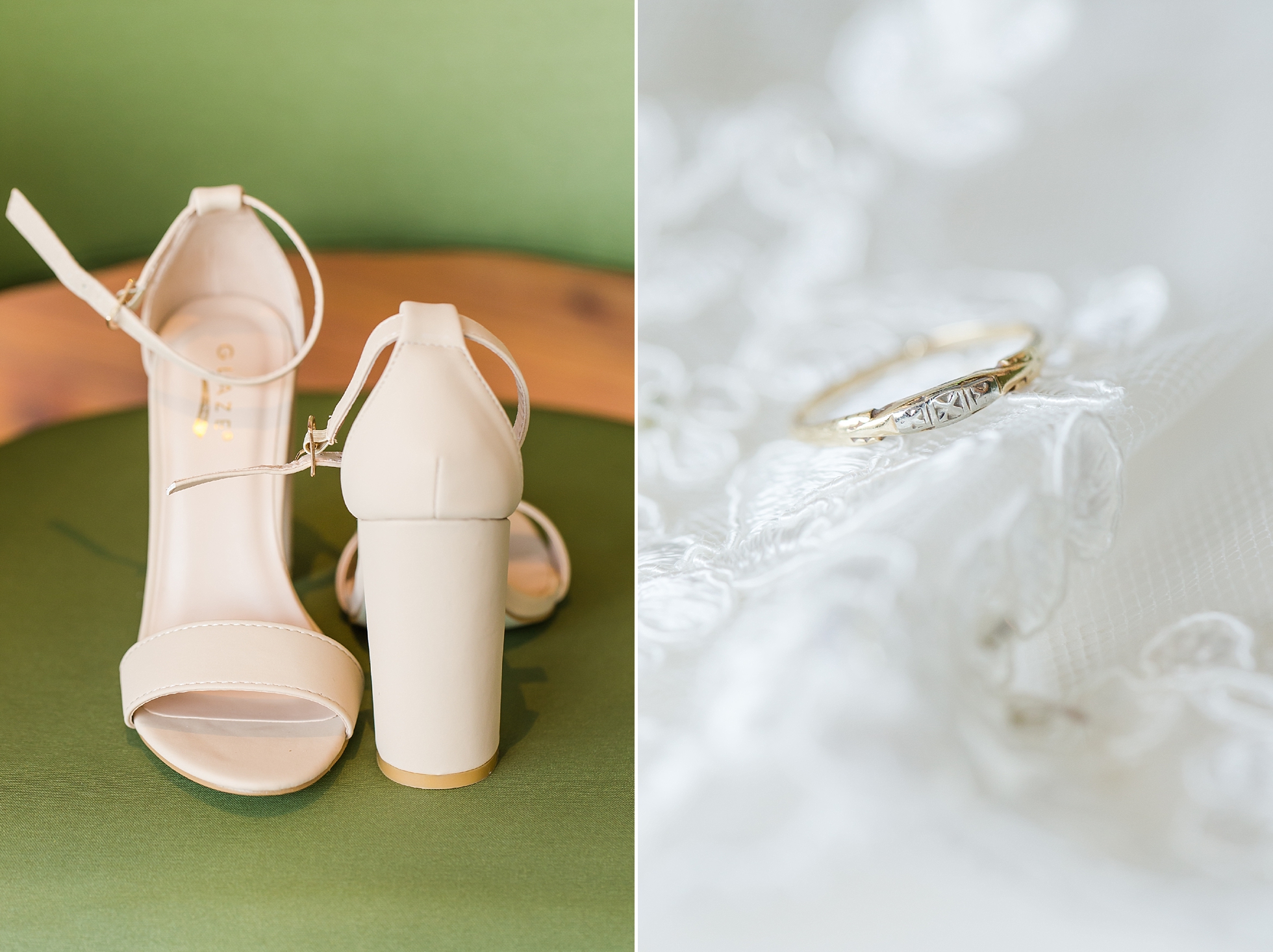 wedding details shoes ring