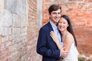 downtown city rustic engagement photos
