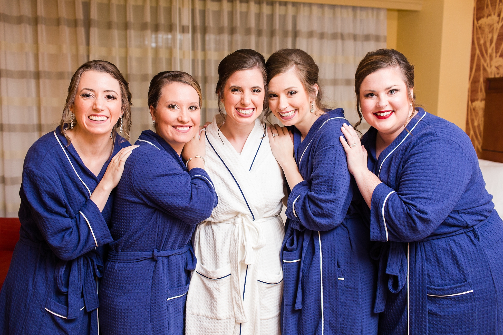 bridesmaids robes hotel wedding