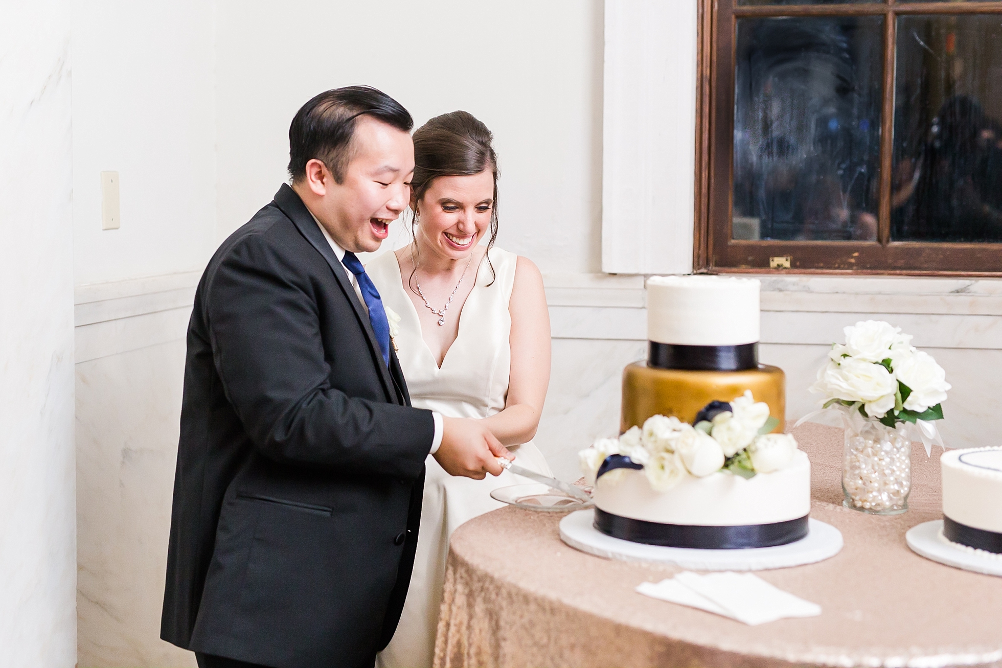 wedding cake cutting ballroom