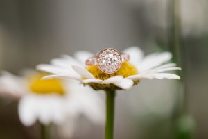 daisy engagement ring rose gold