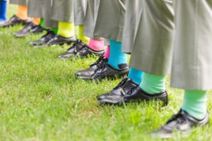 neon colorful socks groomsmen wedding