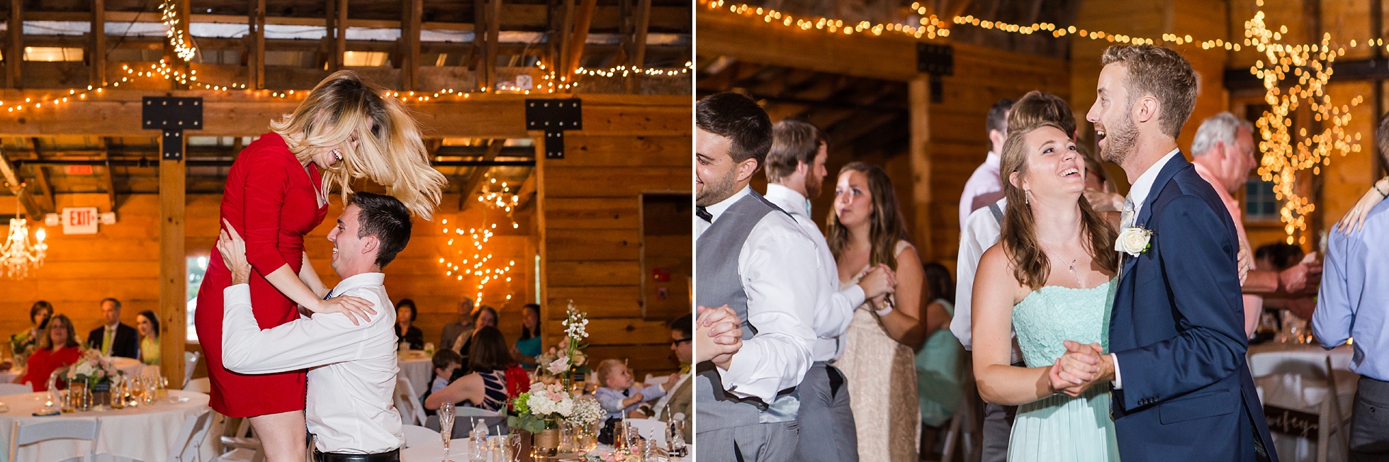 dancing 9 oaks farm barn wedding reception