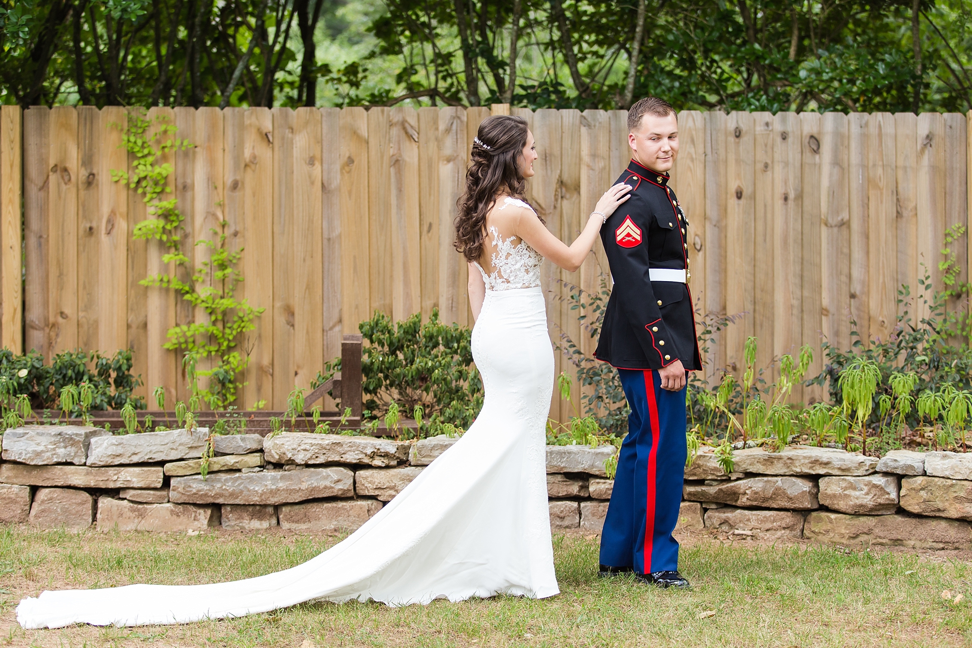 first look military wedding