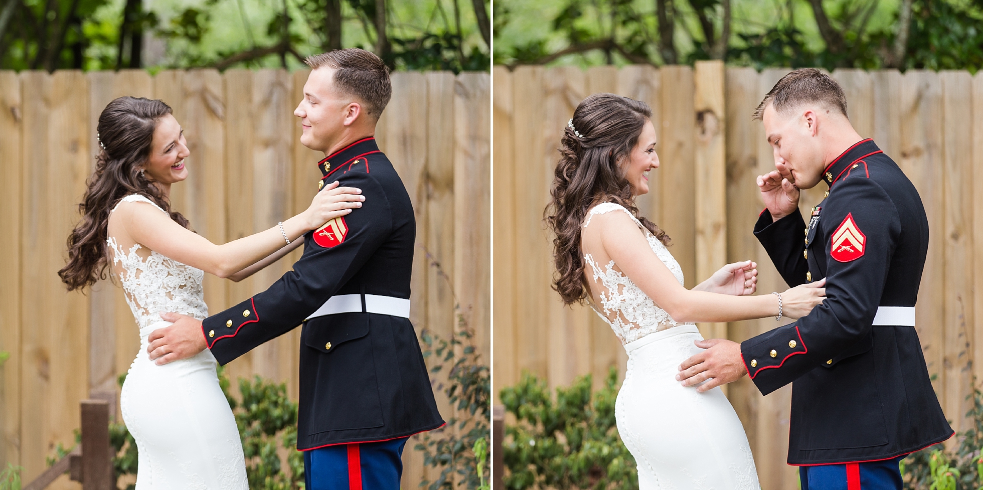 first look military wedding