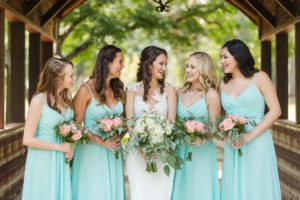 teal aqua bridesmaids dresses summer wedding