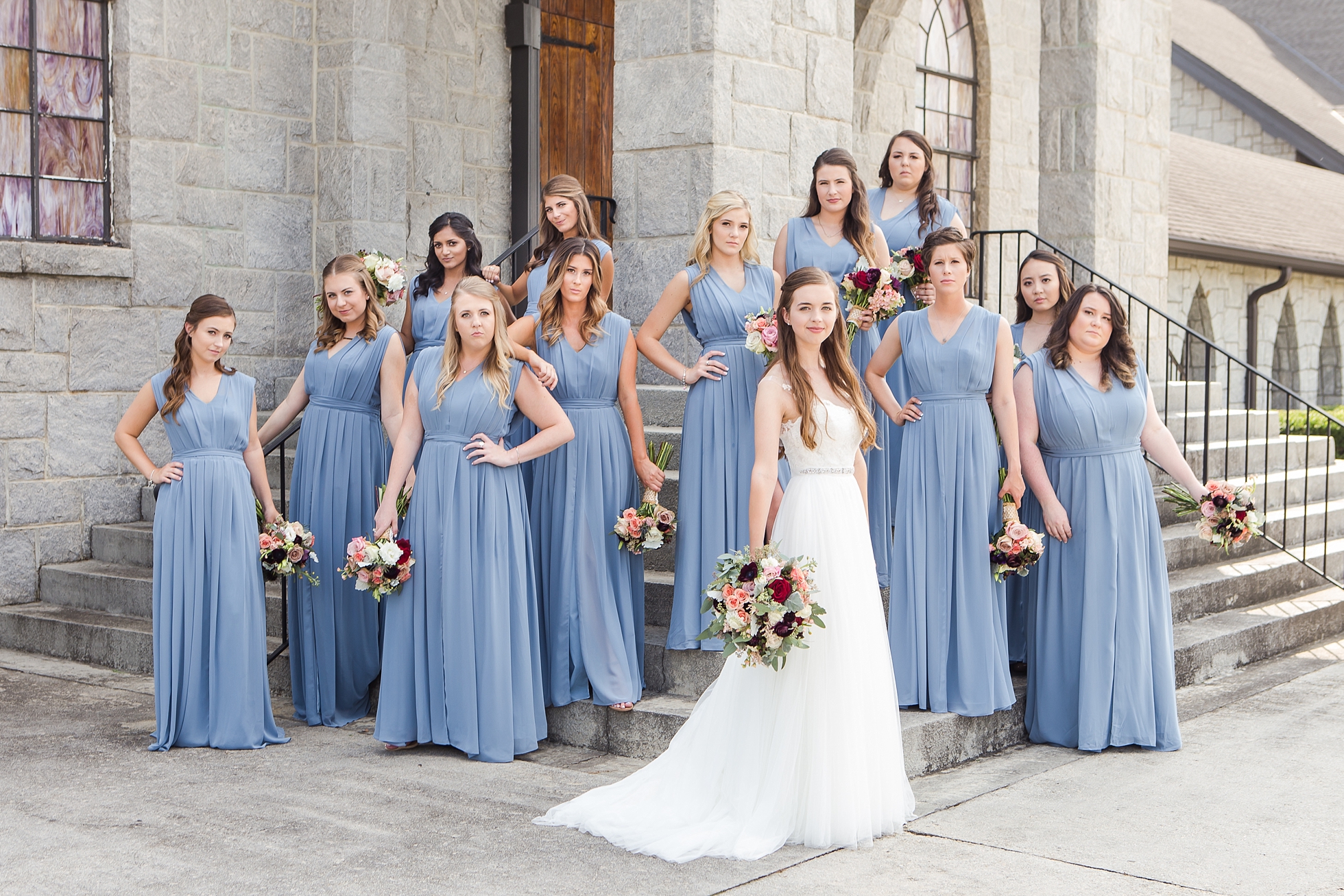 bridesmaids atlanta wedding photographer blue