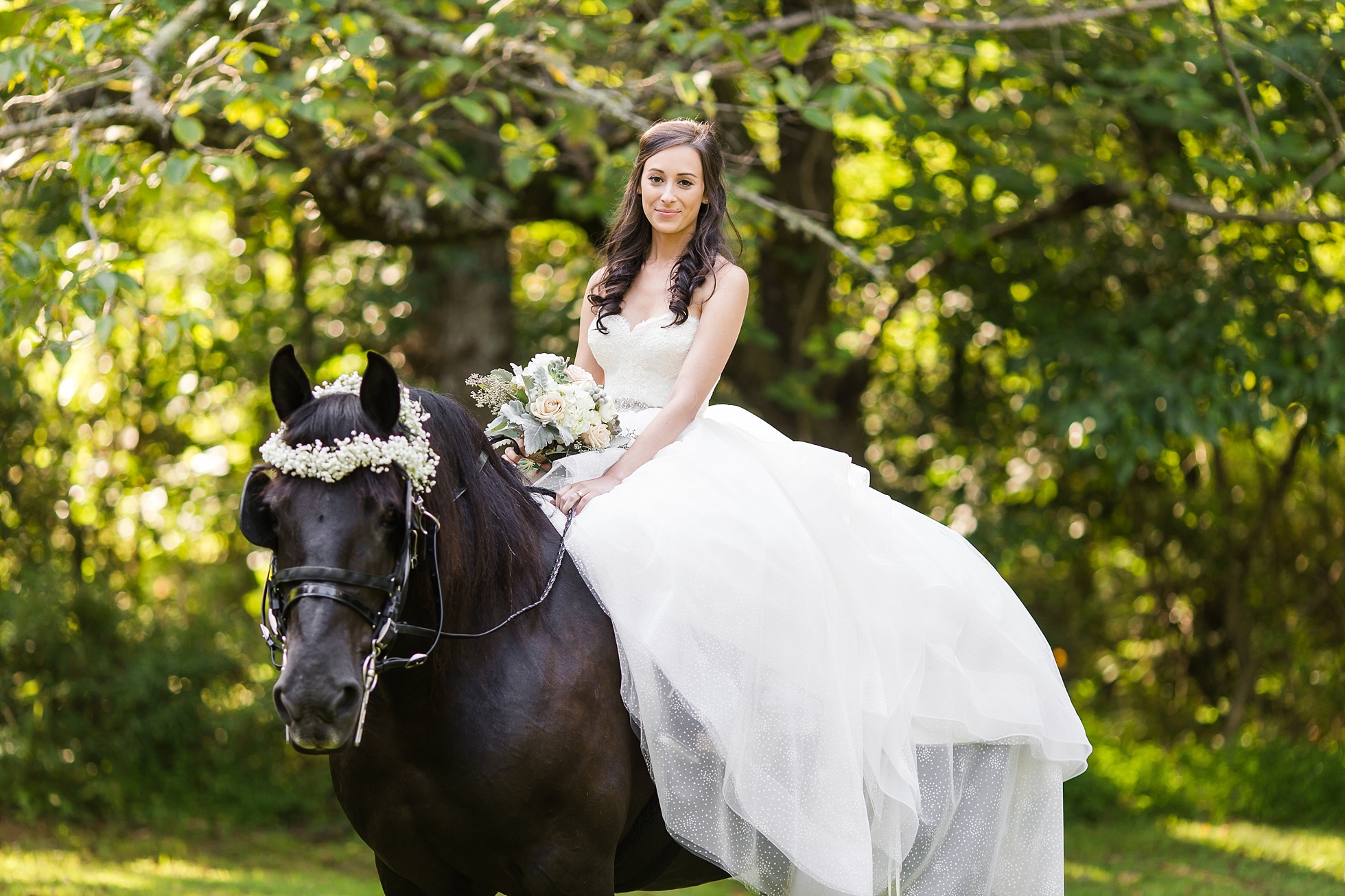 bridal portrait horse bride photo