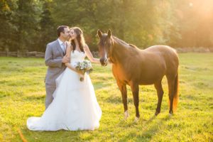 golden hour farm wedding photos