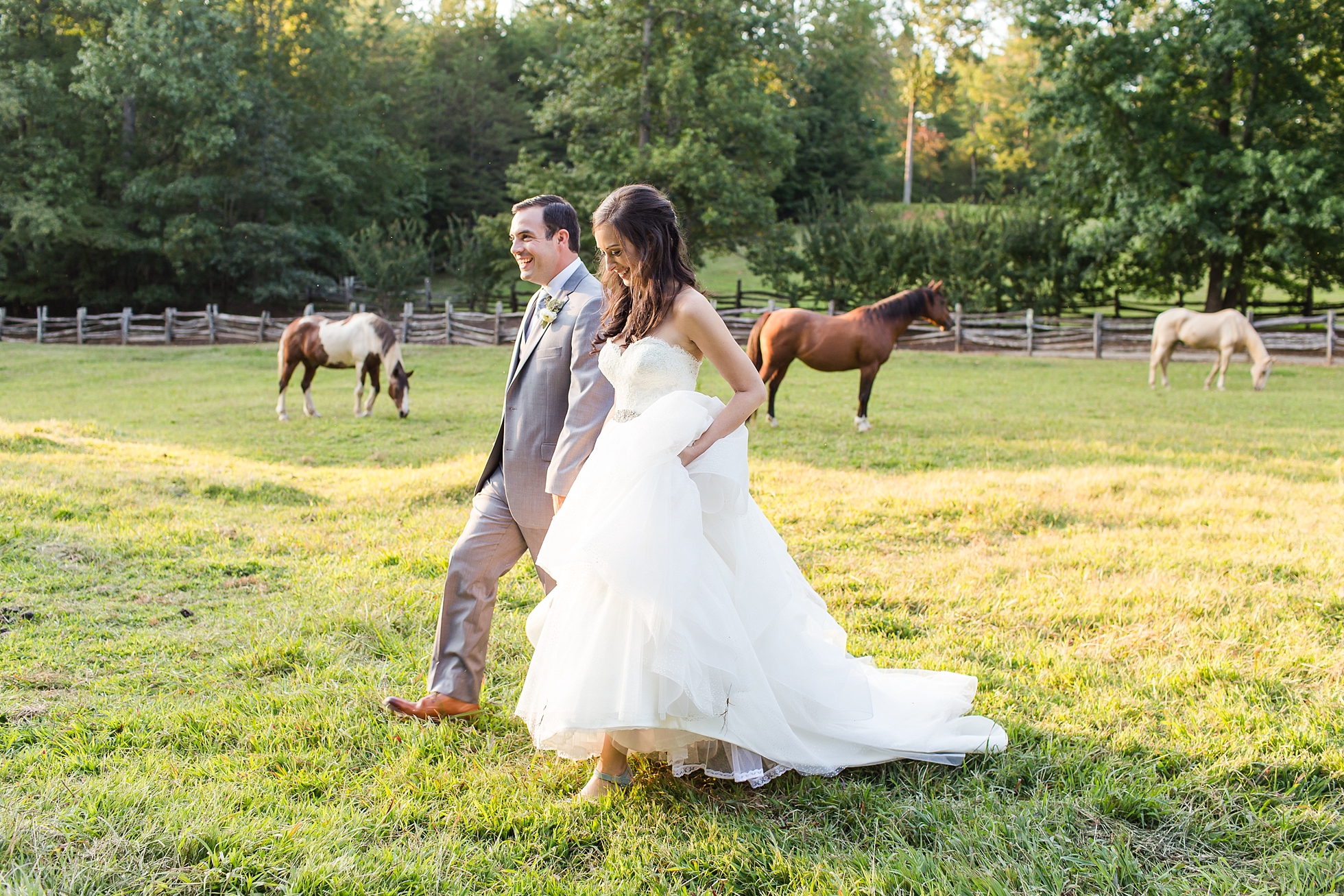 horse farm wedding bride groom