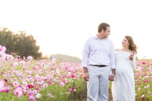engagement photography wildflowers field georgia