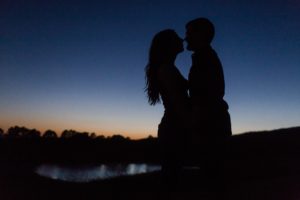nighttime twilight engagement photos