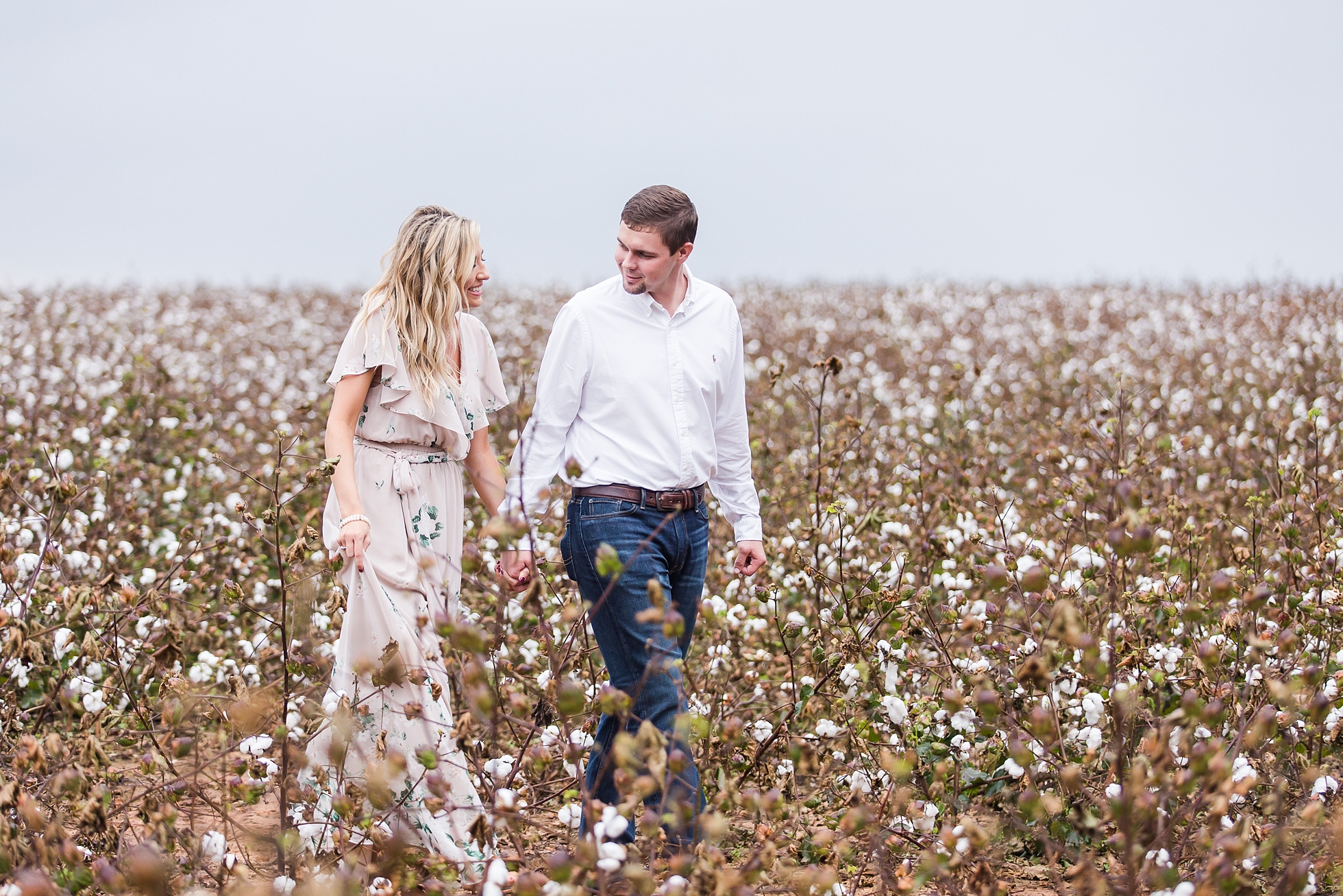 georgia engagement cotton field