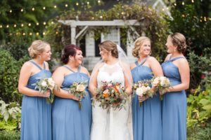 bridesmaids wedding blue thompson house