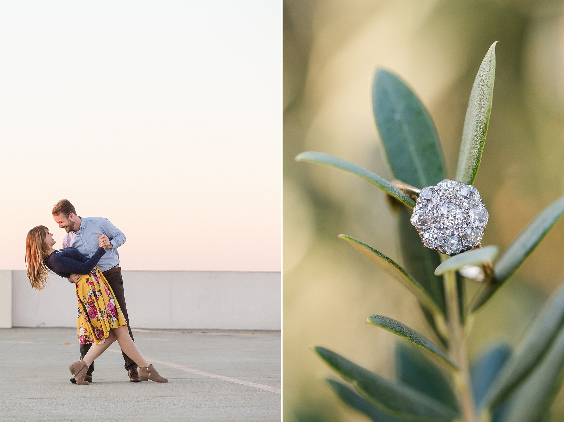 rooftop roo parking deck georgia engagement