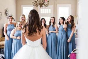 bridesmaids first look athens wedding