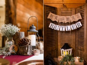wedding reception cabin decor