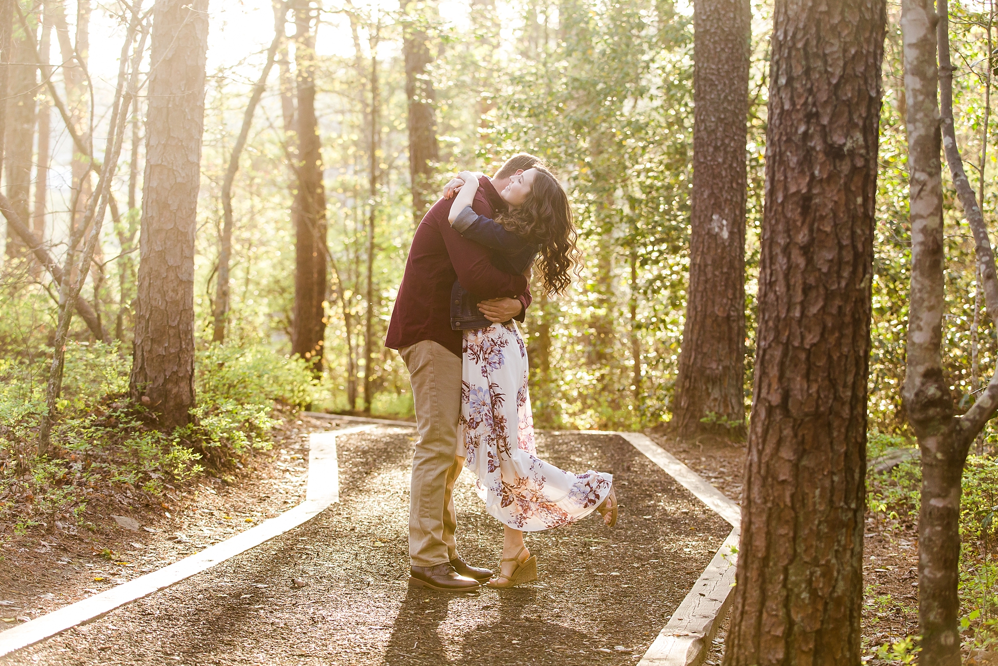 woods forest trails georgia engagement