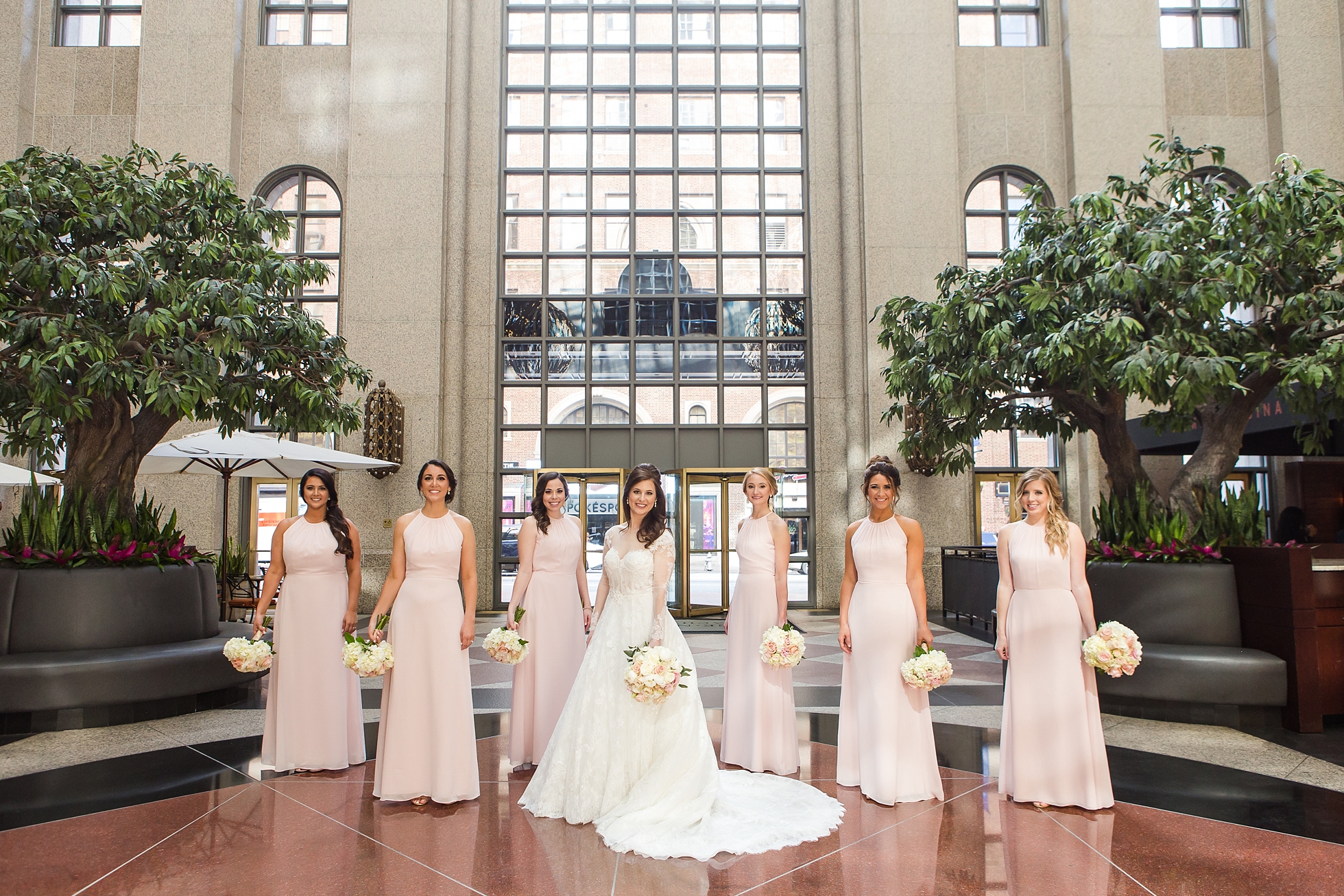 bridesmaids pink blush atlanta wedding