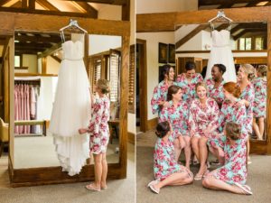 bridesmaids robes country club wedding