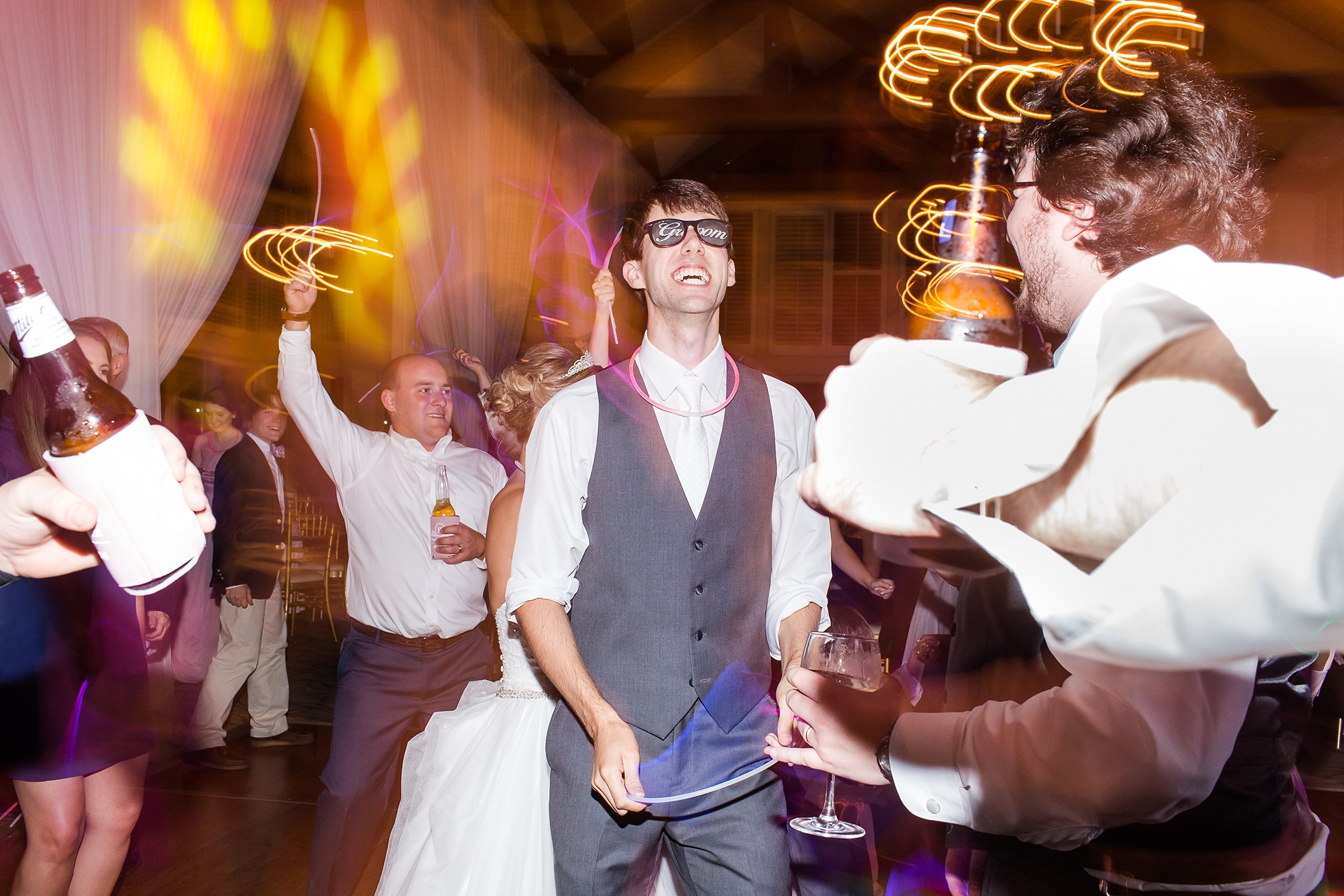 party dancing reception wedding photos