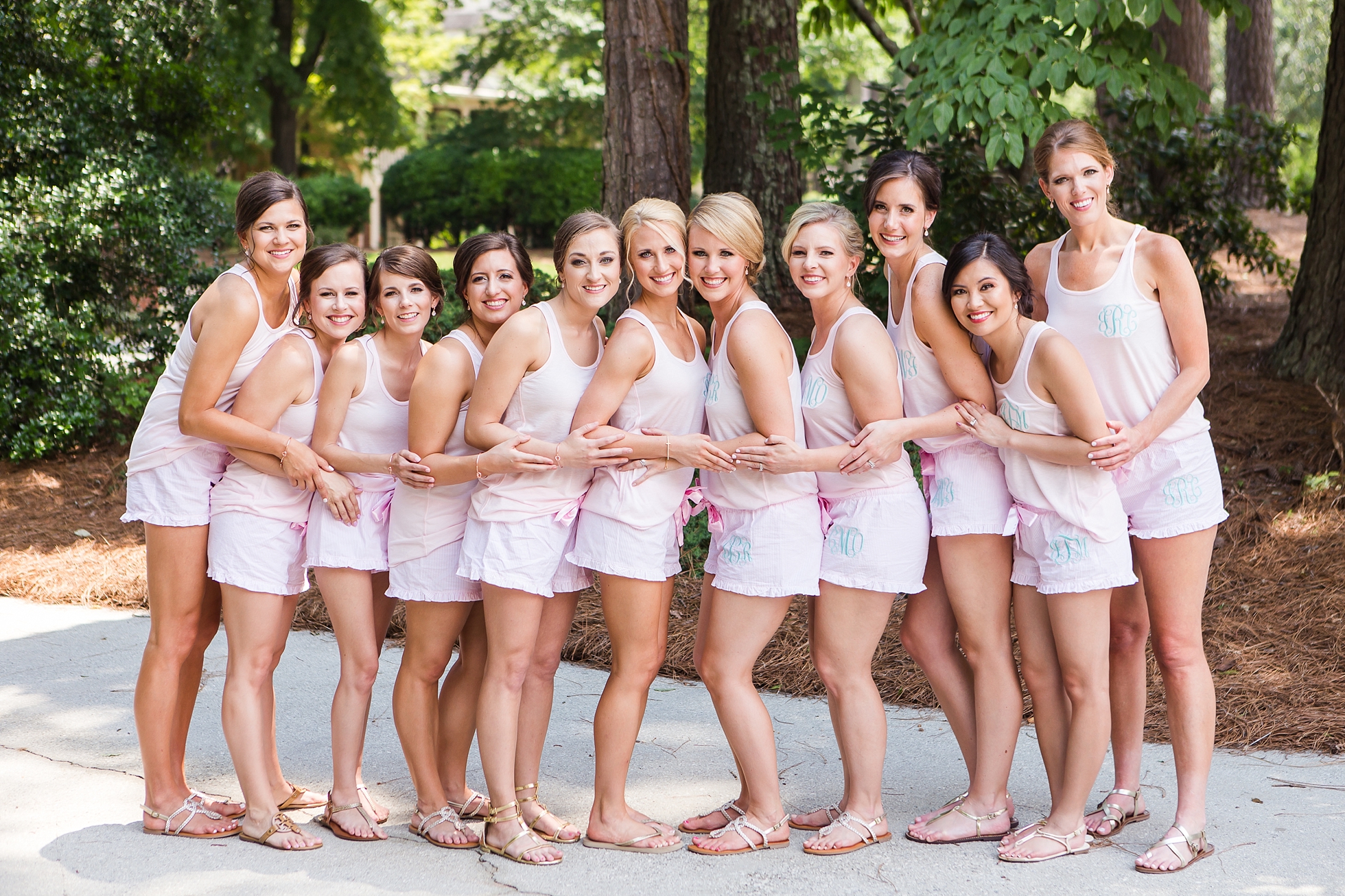 bridesmaids wedding pajamas matching pink