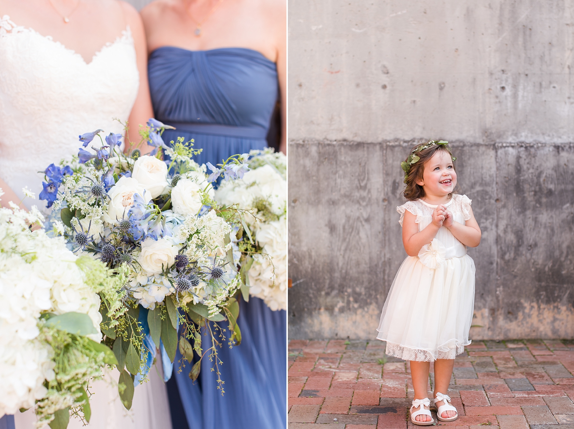 blue wedding flower girl
