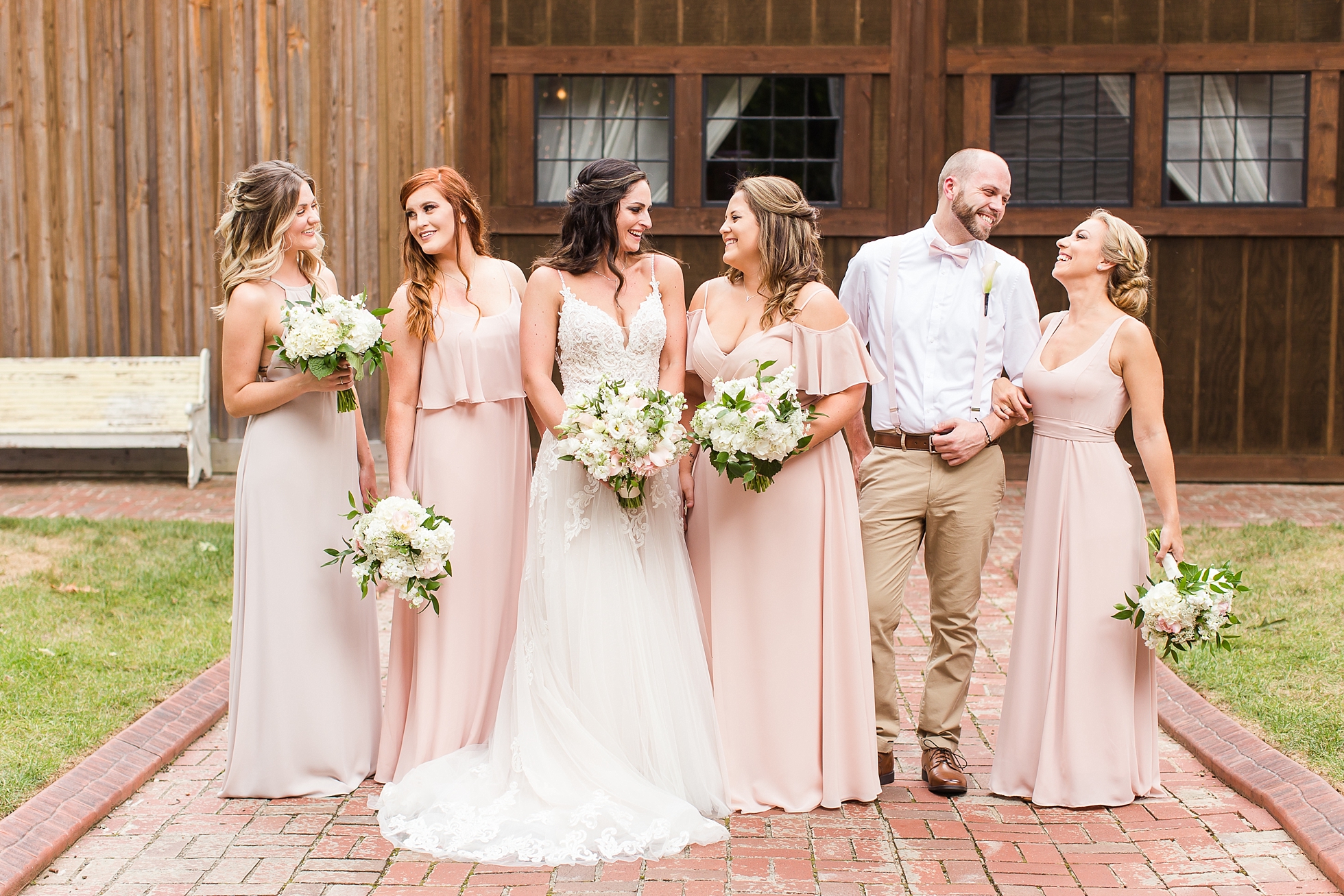 bridesmaids blush pink wedding