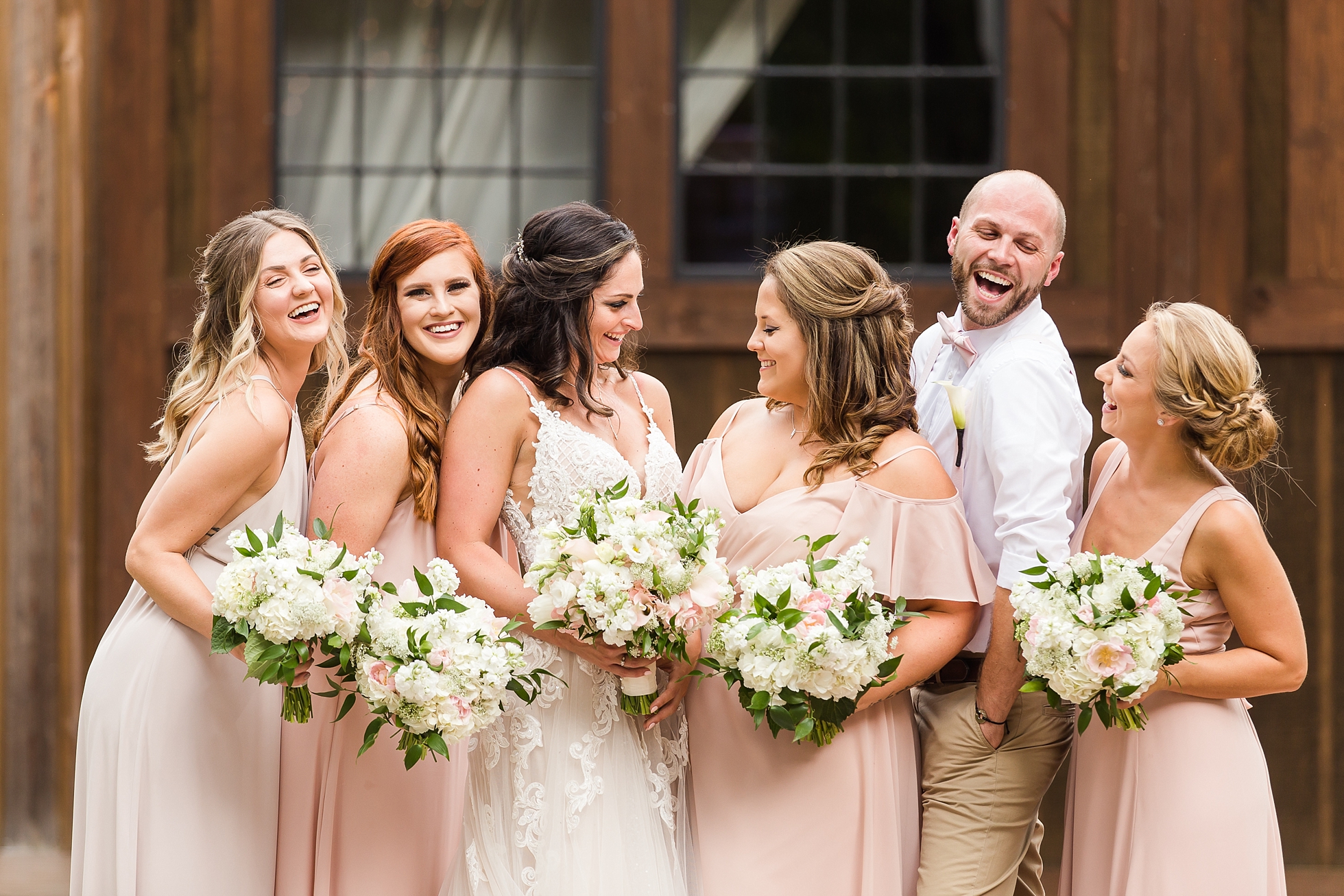 bridesmaids blush pink wedding