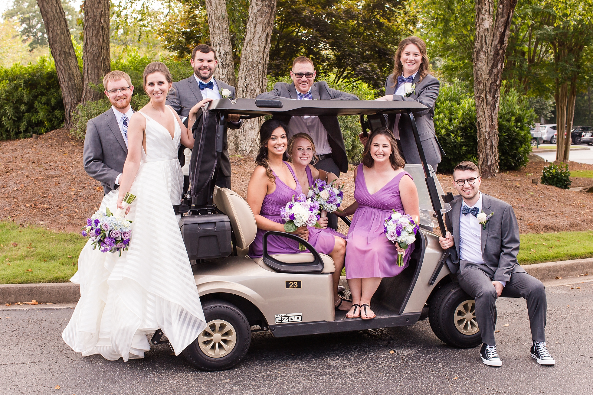 golf cart wedding photos roswell