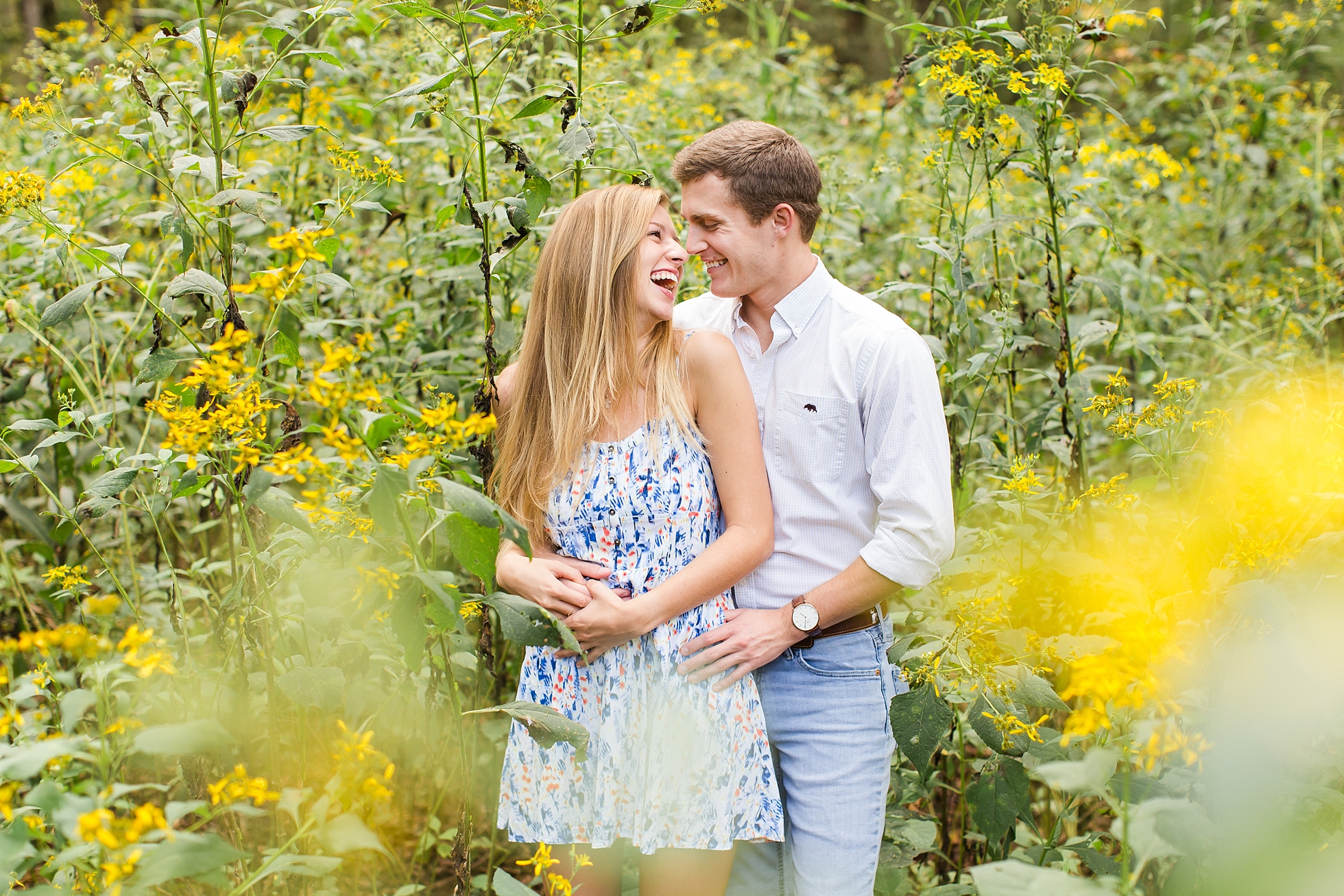 wildflower forest engagement yellow flowers