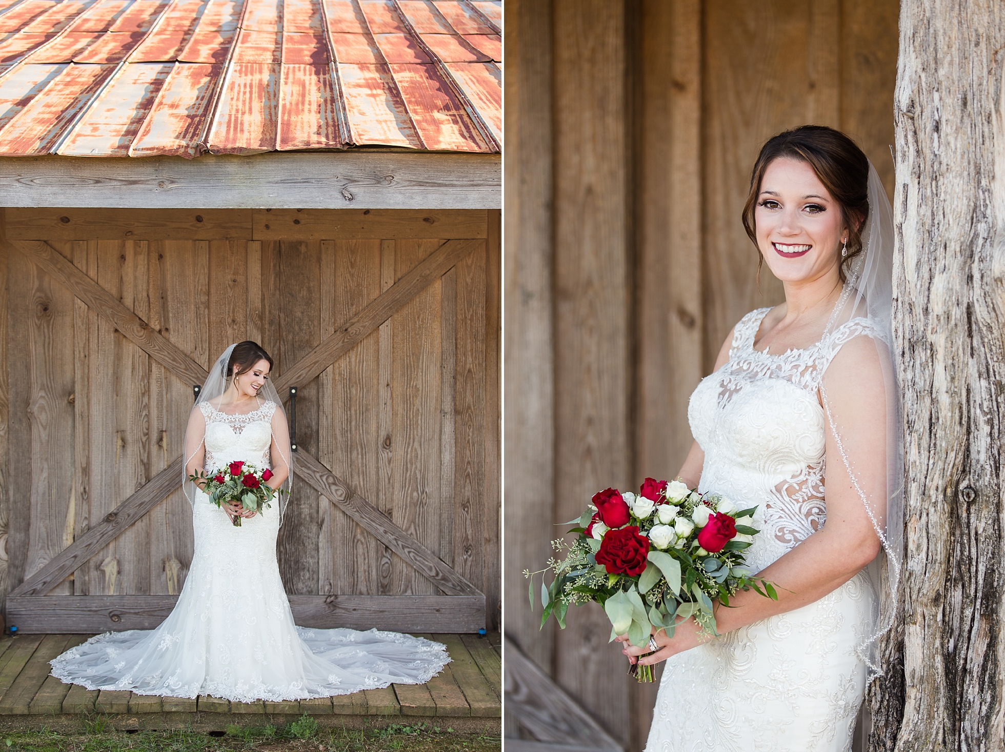 bridal portrait rustic barn farm
