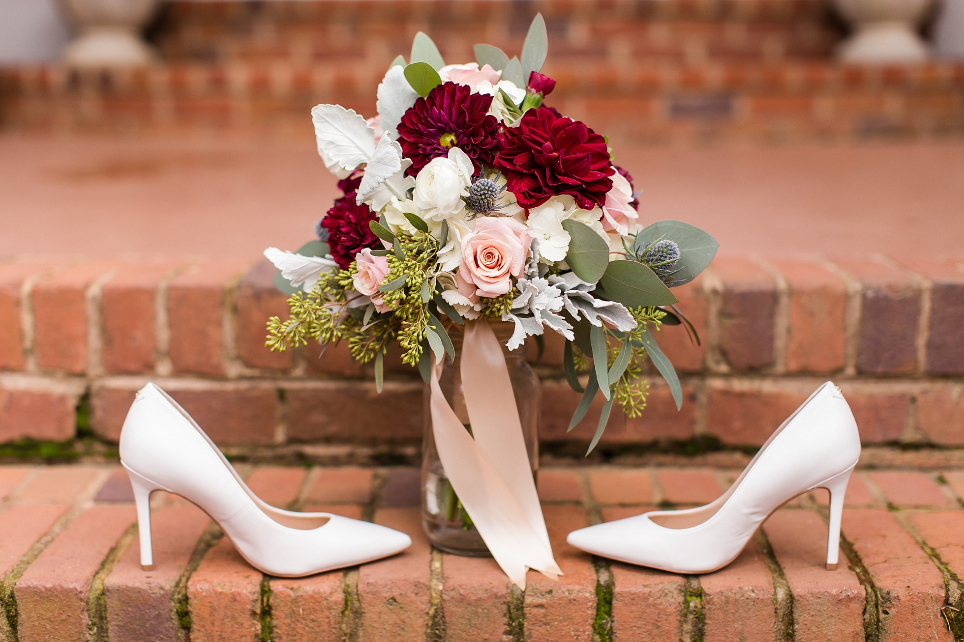 wedding flowers fall details heels