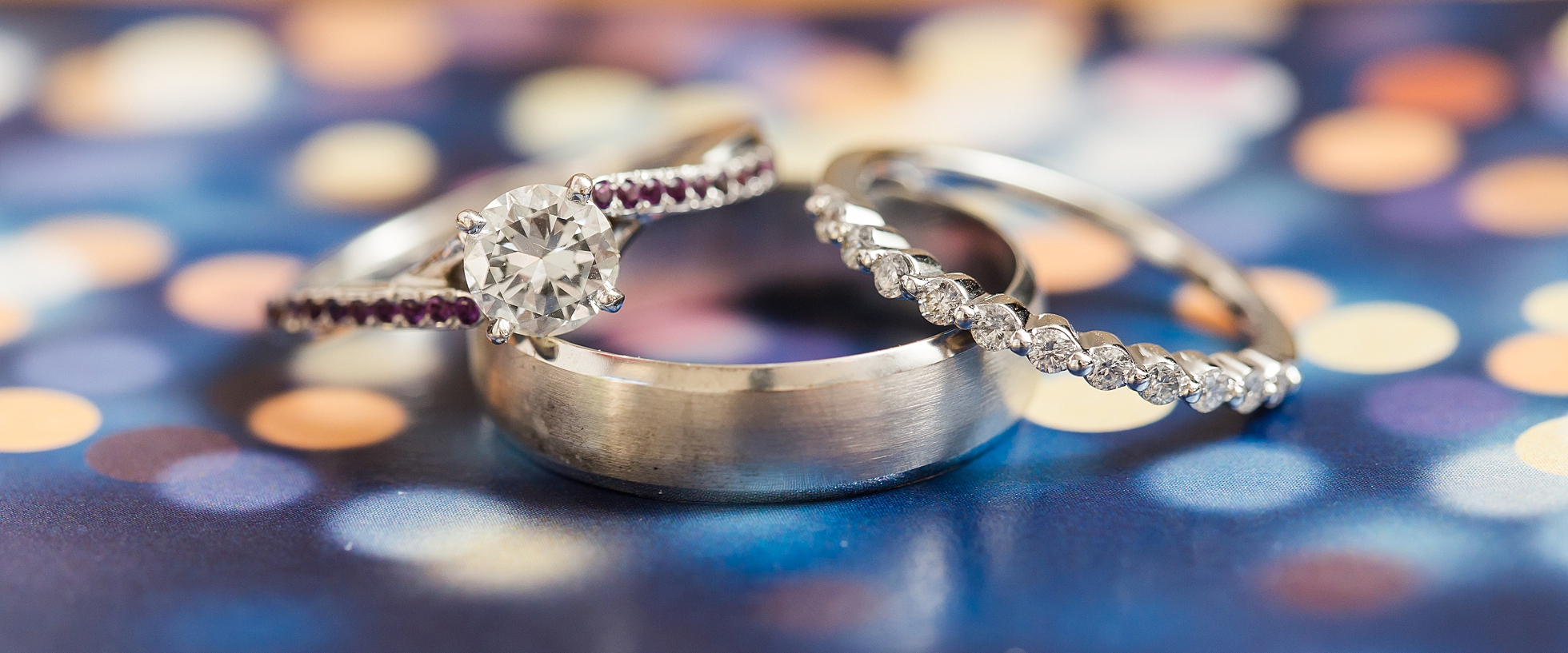 purple engagement wedding rings
