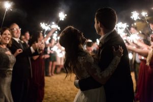 romantic sparkler exit wedding photographer