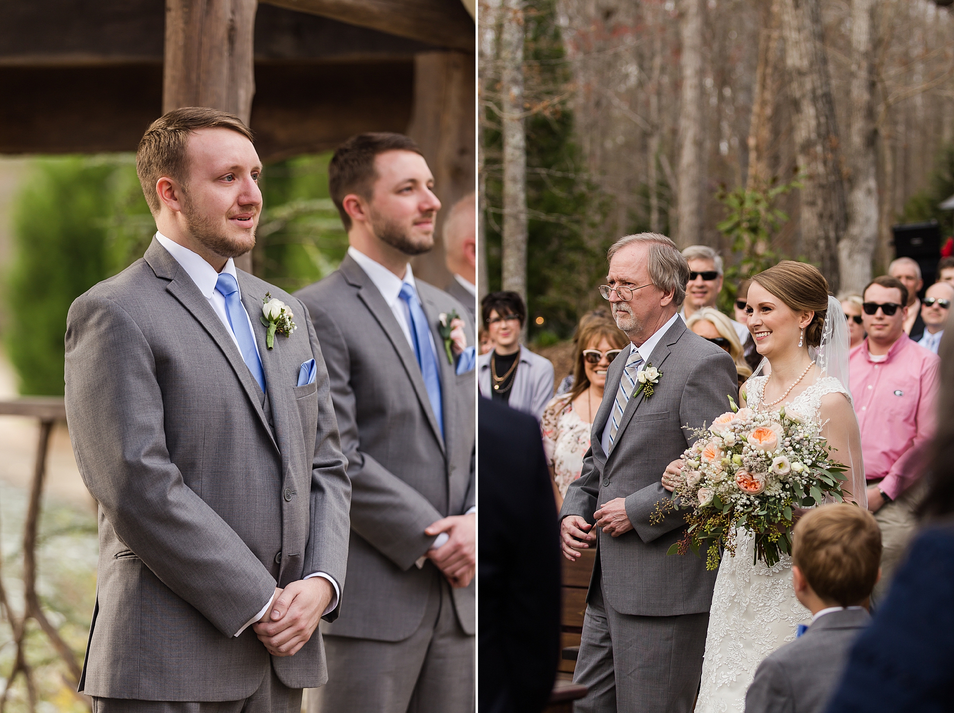 first look ceremony wedding indigo falls