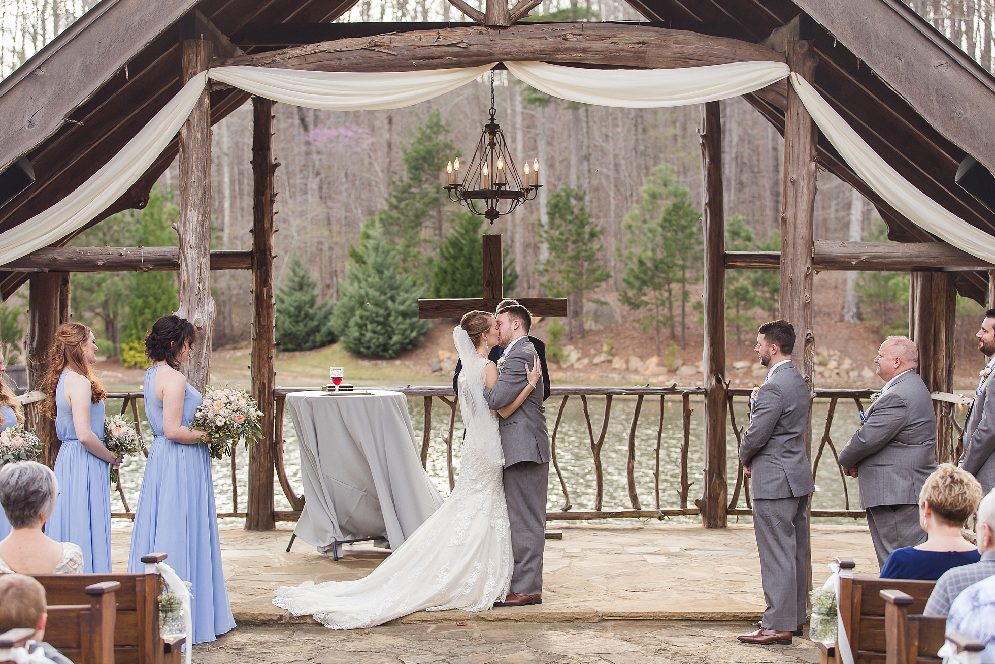 outdoor ceremony indigo falls wedding