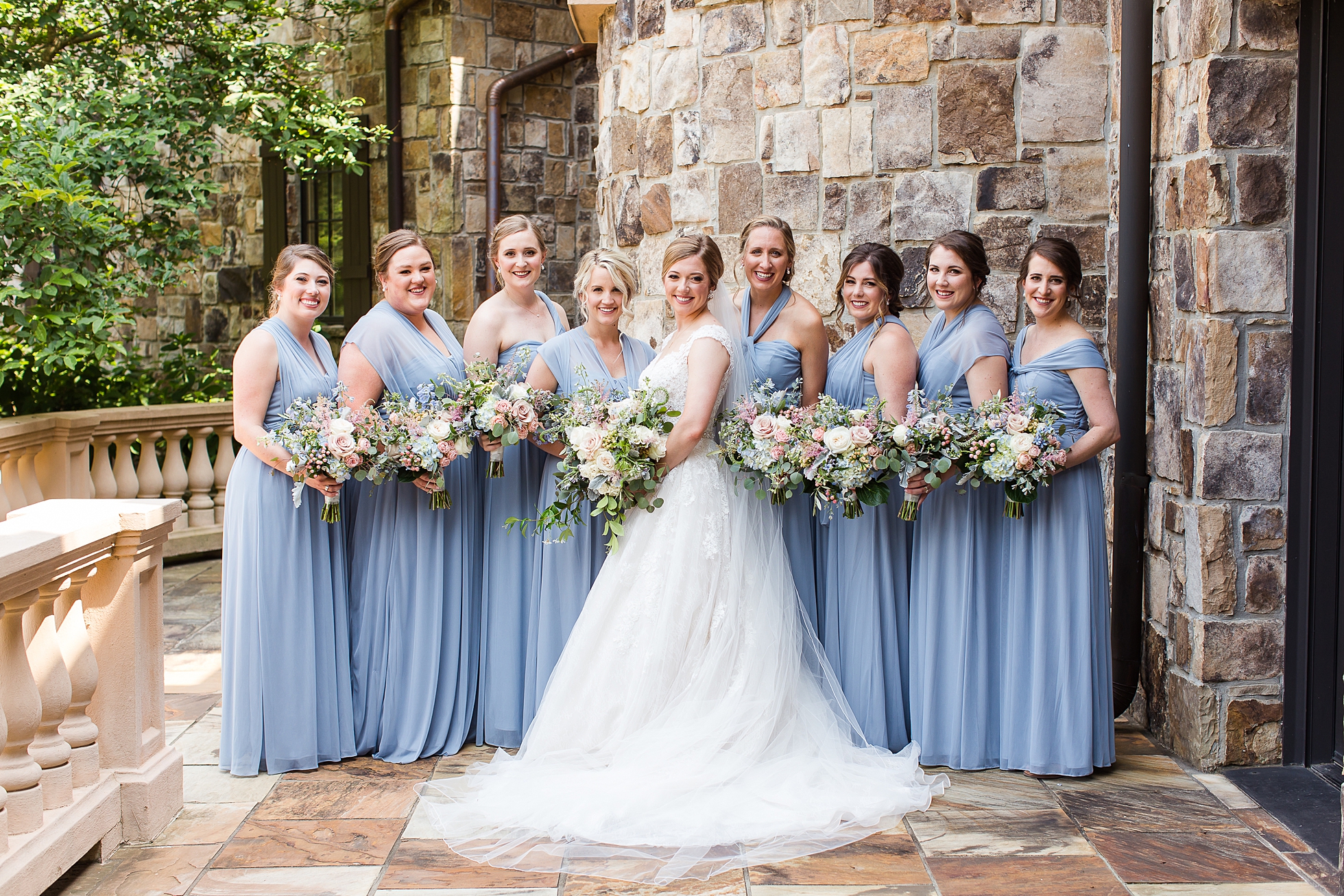 bridesmaids dusty blue farm high shoals