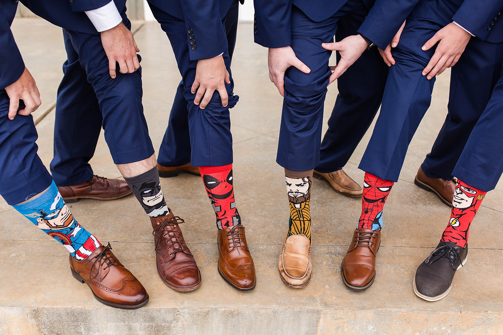 groomsmen socks superheroes