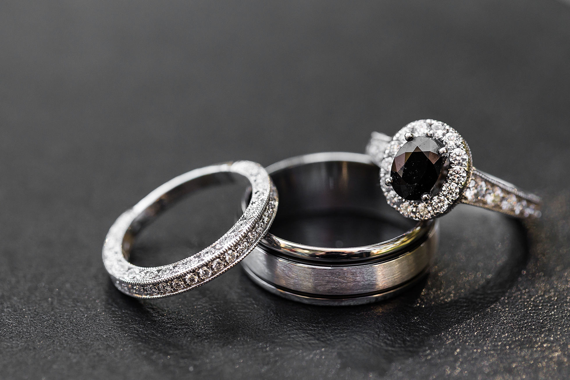 wedding rings black diamond