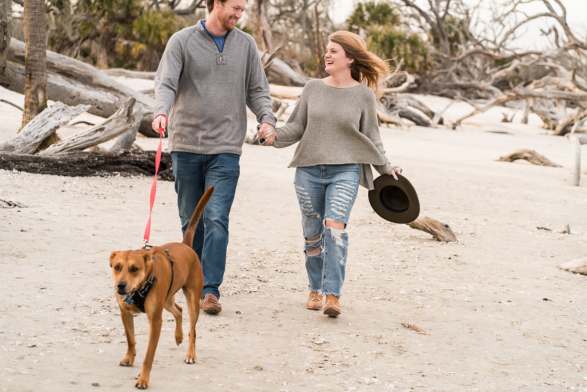driftwood beach photographer couple engagement