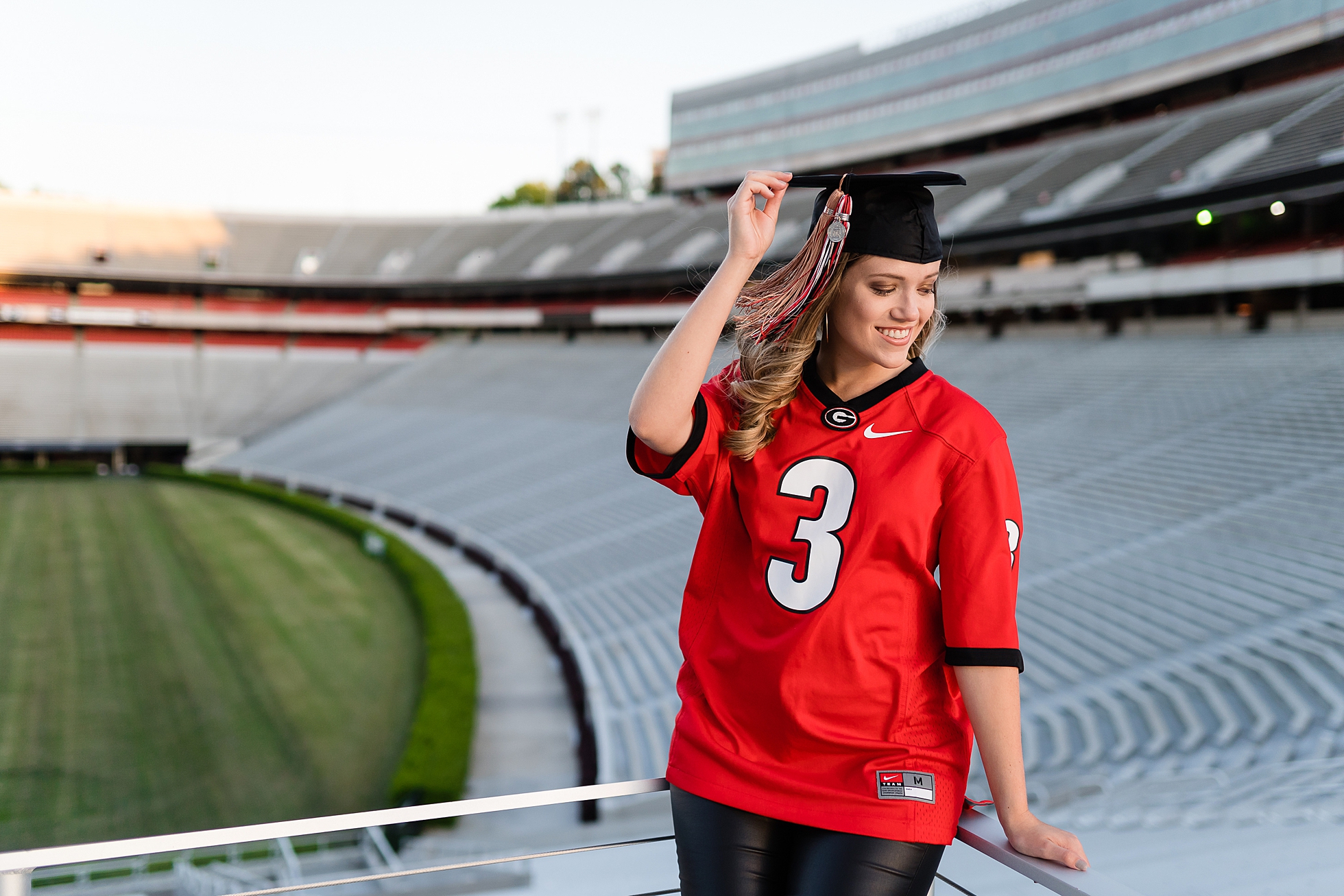 uga jersey stadium senior grad photos