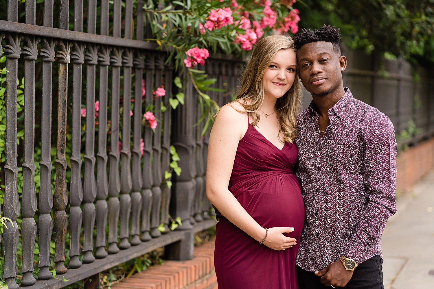 interracial couple maternity engagement 