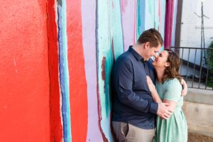downtown marietta engagement colorful