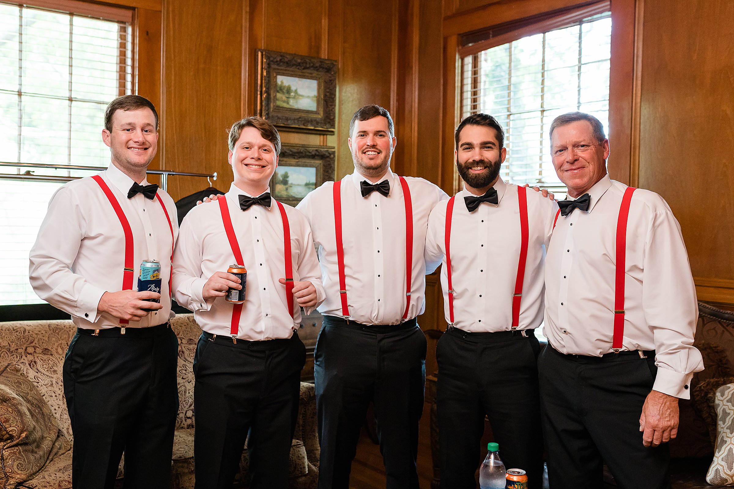 groomsmen red uga suspenders